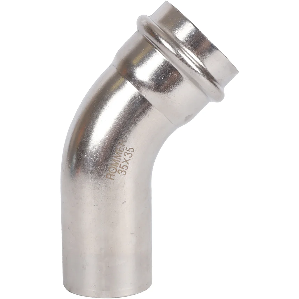 ROMMER RSS-0004-000035 ROMMER Угольник однораструбный 45°-НПр, 35, из нержавеющей стали прессовой ROMMER RSS-0004-000035 ROMMER Угольник однораструбный 45°-НПр, 35, из нержавеющей стали прессовой