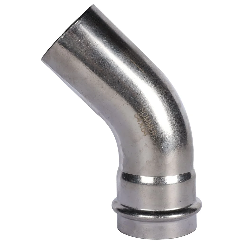 ROMMER RSS-0004-000054 ROMMER Угольник однораструбный 45°-НПр, 54, из нержавеющей стали прессовой ROMMER RSS-0004-000054 ROMMER Угольник однораструбный 45°-НПр, 54, из нержавеющей стали прессовой