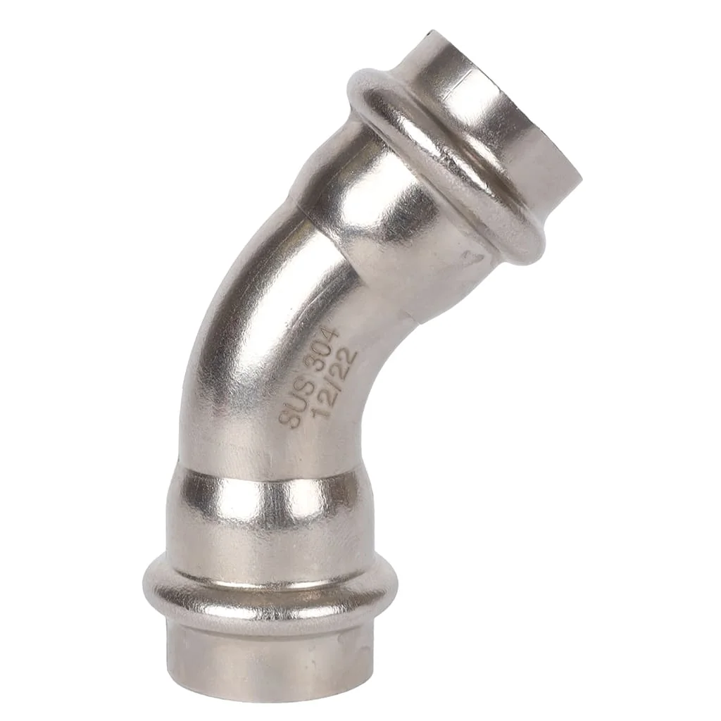 ROMMER RSS-0005-000022 ROMMER Угольник 45°-ВПр, 22, из нержавеющей стали прессовой ROMMER RSS-0005-000022 ROMMER Угольник 45°-ВПр, 22, из нержавеющей стали прессовой