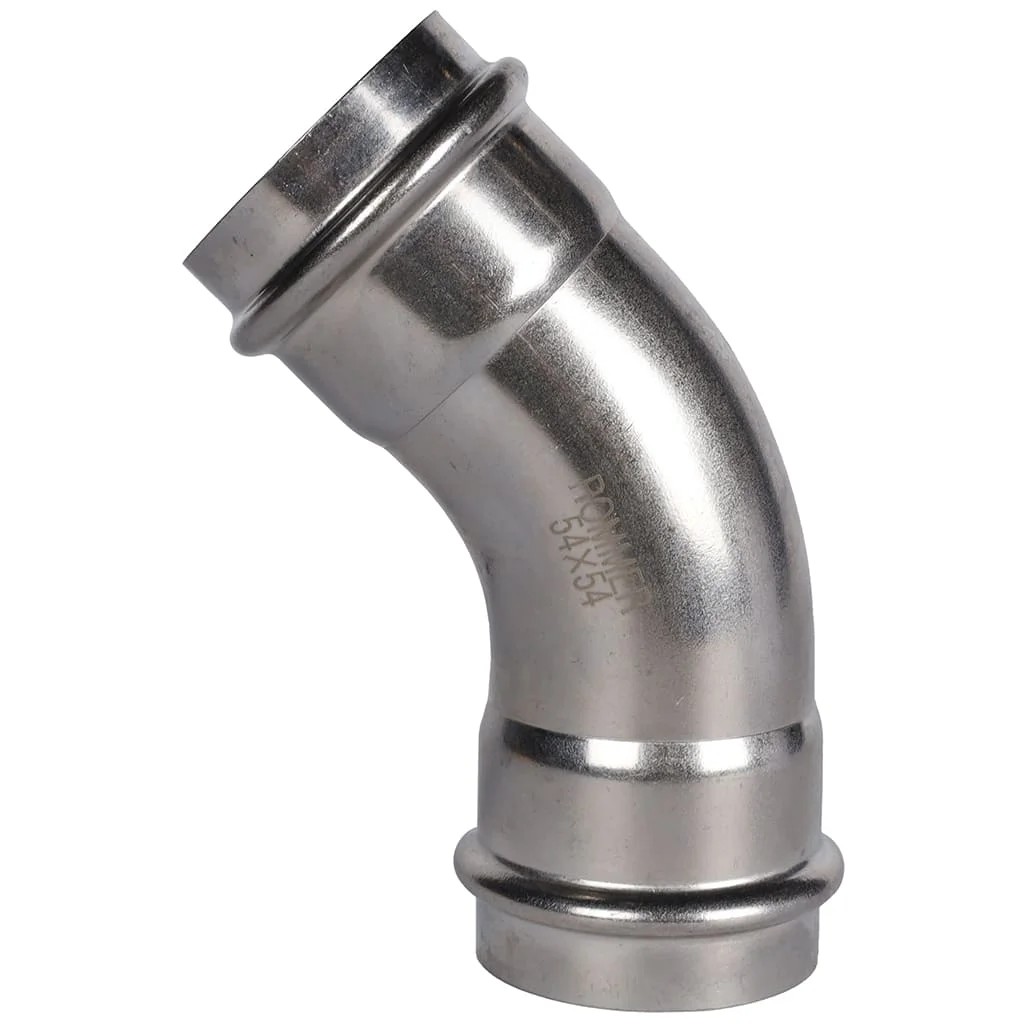 ROMMER RSS-0005-000054 ROMMER Угольник 45°-ВПр, 54, из нержавеющей стали прессовой ROMMER RSS-0005-000054 ROMMER Угольник 45°-ВПр, 54, из нержавеющей стали прессовой