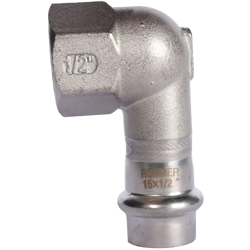 ROMMER RSS-0009-001512 ROMMER Угольник-переходник-ВР, 15х1/2, из нержавеющей стали прессовой ROMMER RSS-0009-001512 ROMMER Угольник-переходник-ВР, 15х1/2, из нержавеющей стали прессовой