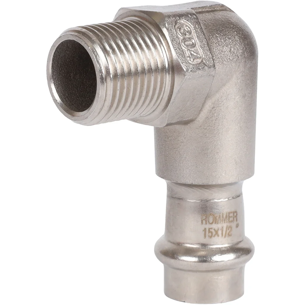 ROMMER RSS-0010-001512 ROMMER Угольник-переходник-НР, 15х1/2, из нержавеющей стали прессовой ROMMER RSS-0010-001512 ROMMER Угольник-переходник-НР, 15х1/2, из нержавеющей стали прессовой