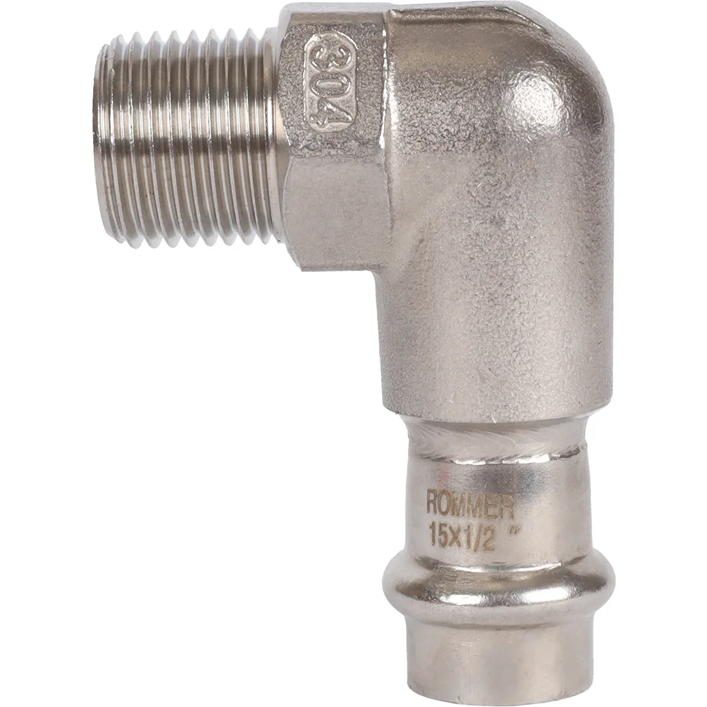 ROMMER RSS-0010-001512 ROMMER Угольник-переходник-НР, 15х1/2, из нержавеющей стали прессовой ROMMER RSS-0010-001512 ROMMER Угольник-переходник-НР, 15х1/2, из нержавеющей стали прессовой