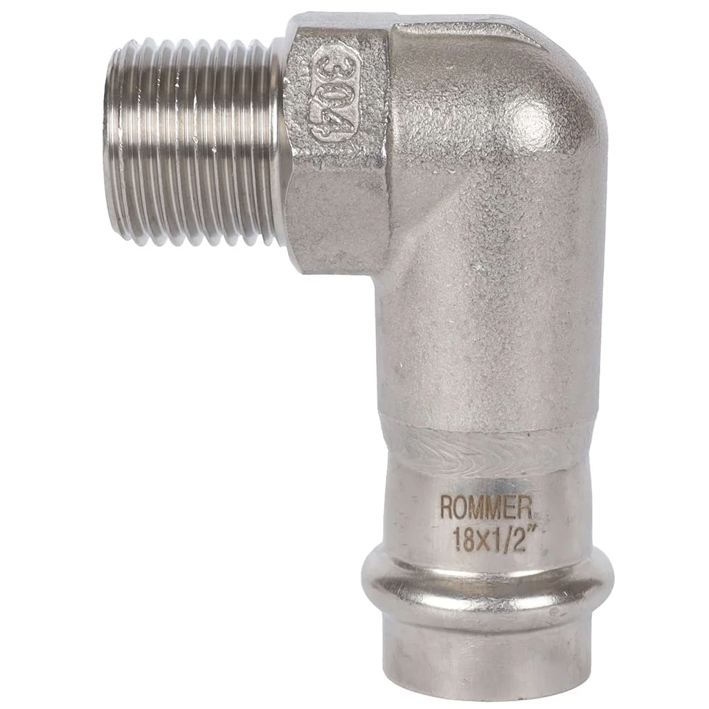 ROMMER RSS-0010-001812 ROMMER Угольник-переходник-НР, 18х1/2, из нержавеющей стали прессовой ROMMER RSS-0010-001812 ROMMER Угольник-переходник-НР, 18х1/2, из нержавеющей стали прессовой