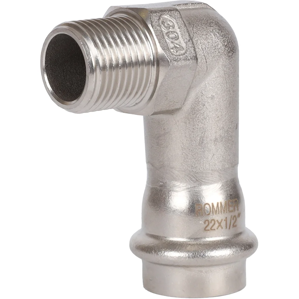 ROMMER RSS-0010-002212 ROMMER Угольник-переходник-НР, 22х1/2, из нержавеющей стали прессовой ROMMER RSS-0010-002212 ROMMER Угольник-переходник-НР, 22х1/2, из нержавеющей стали прессовой