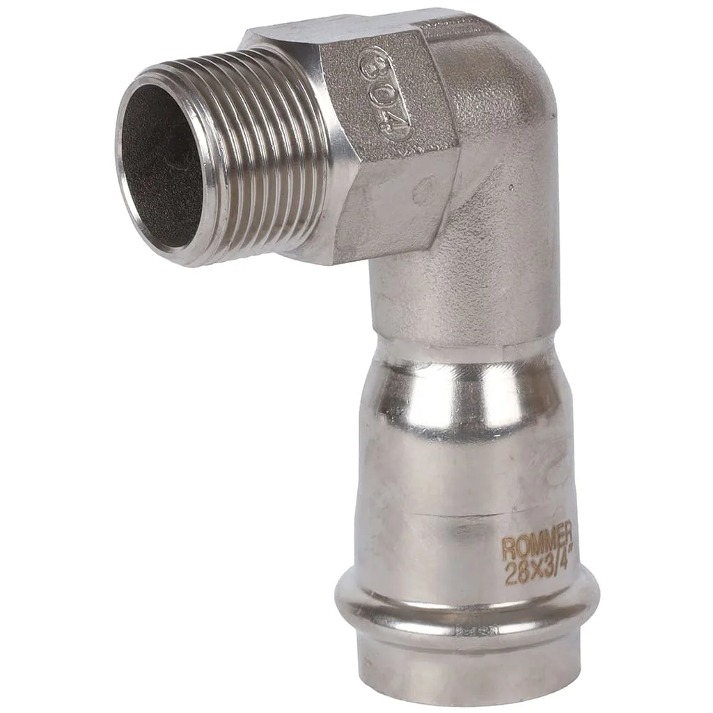 ROMMER RSS-0010-002834 ROMMER Угольник-переходник-НР, 28х3/4, из нержавеющей стали прессовой ROMMER RSS-0010-002834 ROMMER Угольник-переходник-НР, 28х3/4, из нержавеющей стали прессовой