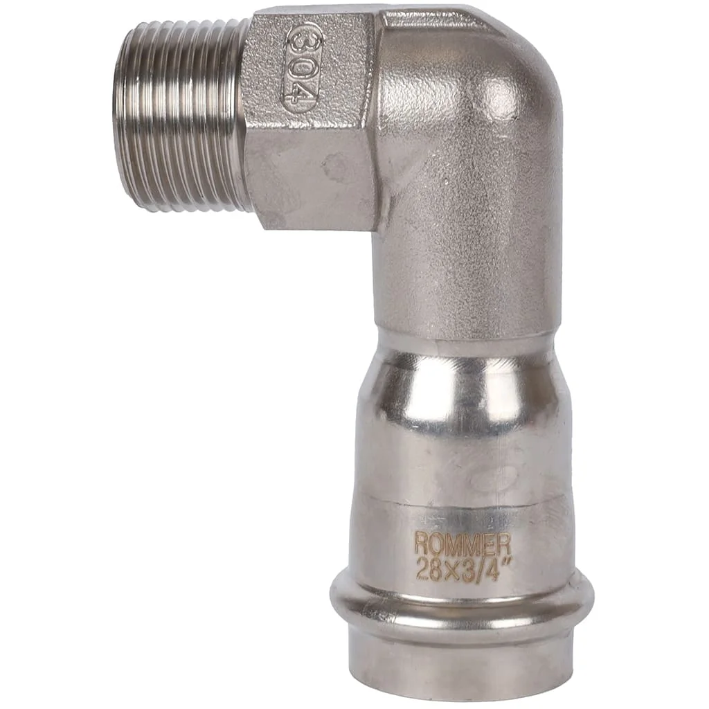 ROMMER RSS-0010-002834 ROMMER Угольник-переходник-НР, 28х3/4, из нержавеющей стали прессовой ROMMER RSS-0010-002834 ROMMER Угольник-переходник-НР, 28х3/4, из нержавеющей стали прессовой