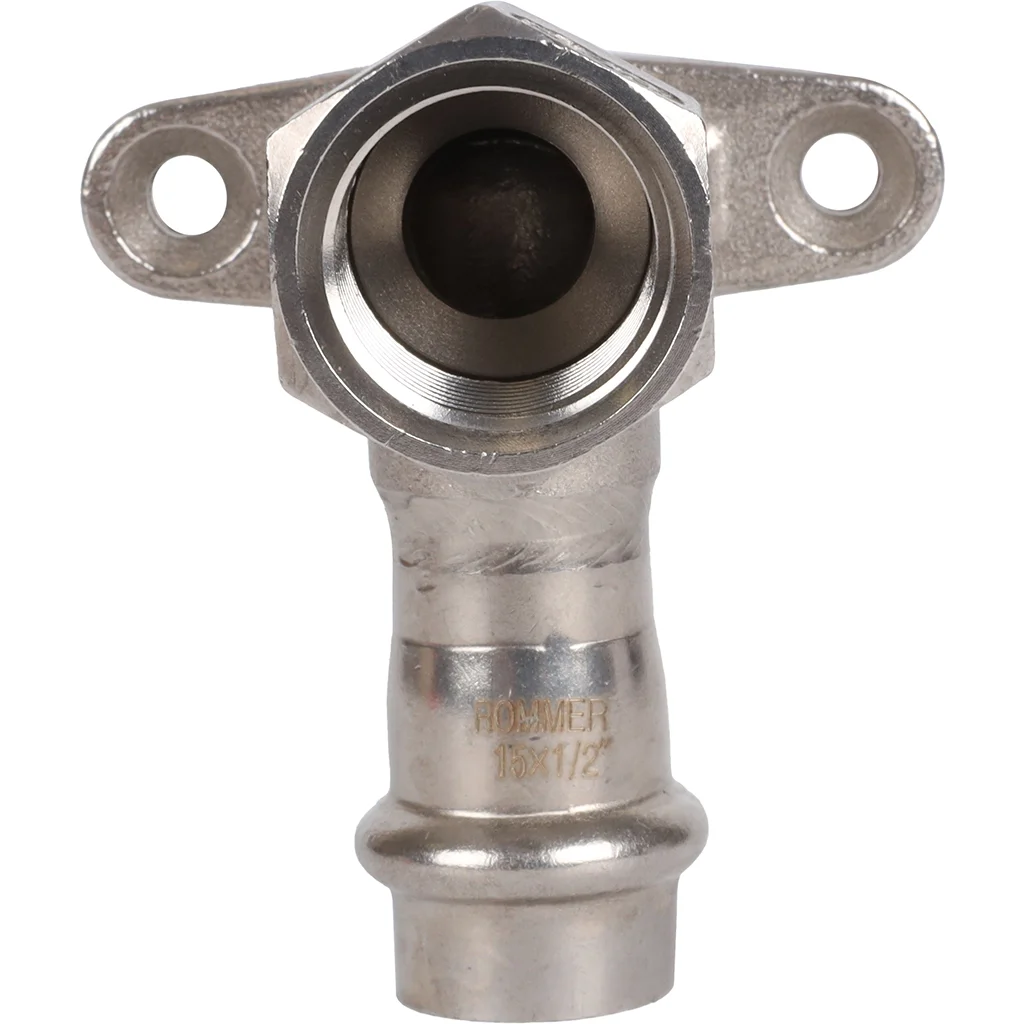 ROMMER RSS-0011-001512 ROMMER Угольник настенный с креплением-ВР, 15х1/2, из нержавеющей стали прессовой ROMMER RSS-0011-001512 ROMMER Угольник настенный с креплением-ВР, 15х1/2, из нержавеющей стали прессовой