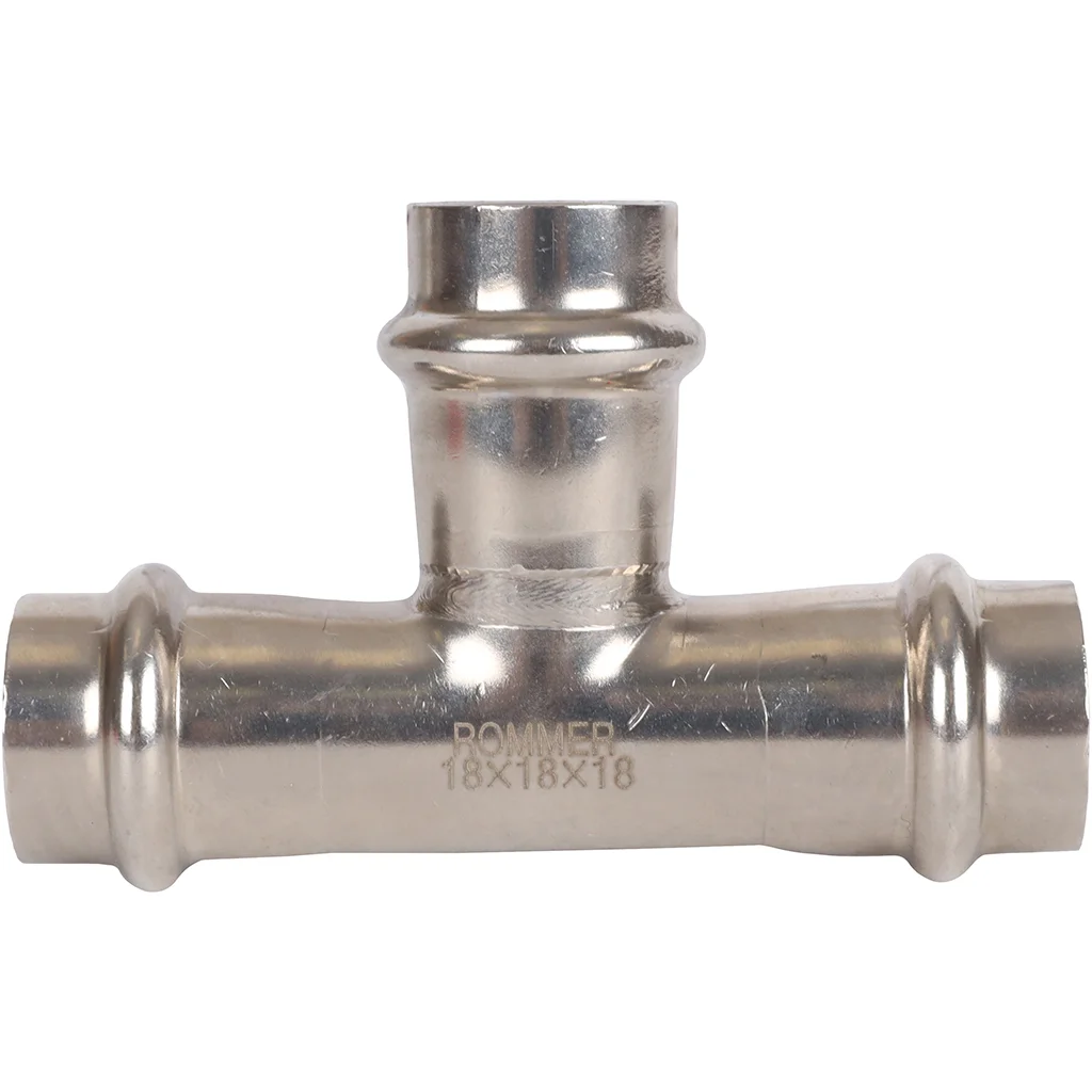 ROMMER RSS-0013-000018 ROMMER Тройник равнопроходной, 18, из нержавеющей стали прессовой ROMMER RSS-0013-000018 ROMMER Тройник равнопроходной, 18, из нержавеющей стали прессовой
