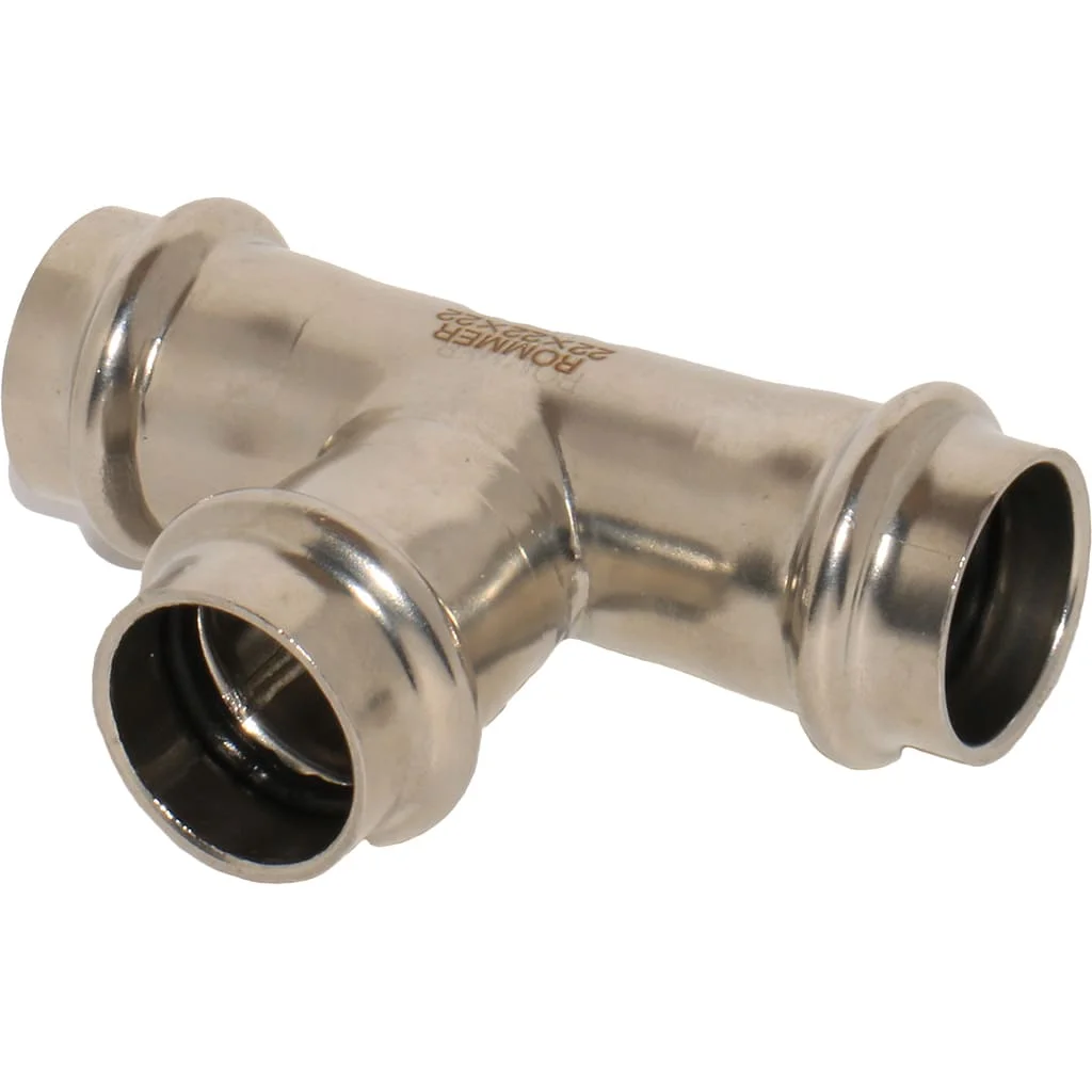 ROMMER RSS-0013-000022 ROMMER Тройник равнопроходной, 22, из нержавеющей стали прессовой