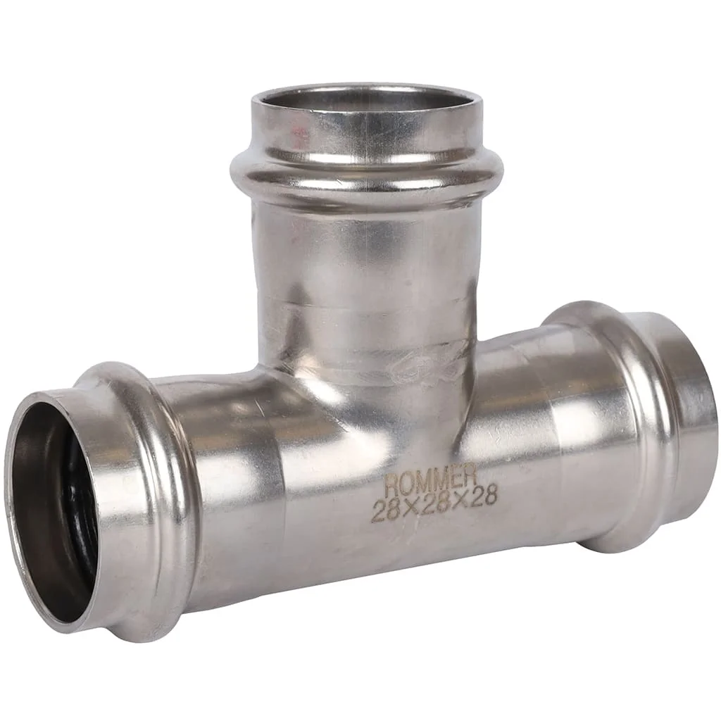 ROMMER RSS-0013-000028 ROMMER Тройник равнопроходной, 28, из нержавеющей стали прессовой ROMMER RSS-0013-000028 ROMMER Тройник равнопроходной, 28, из нержавеющей стали прессовой