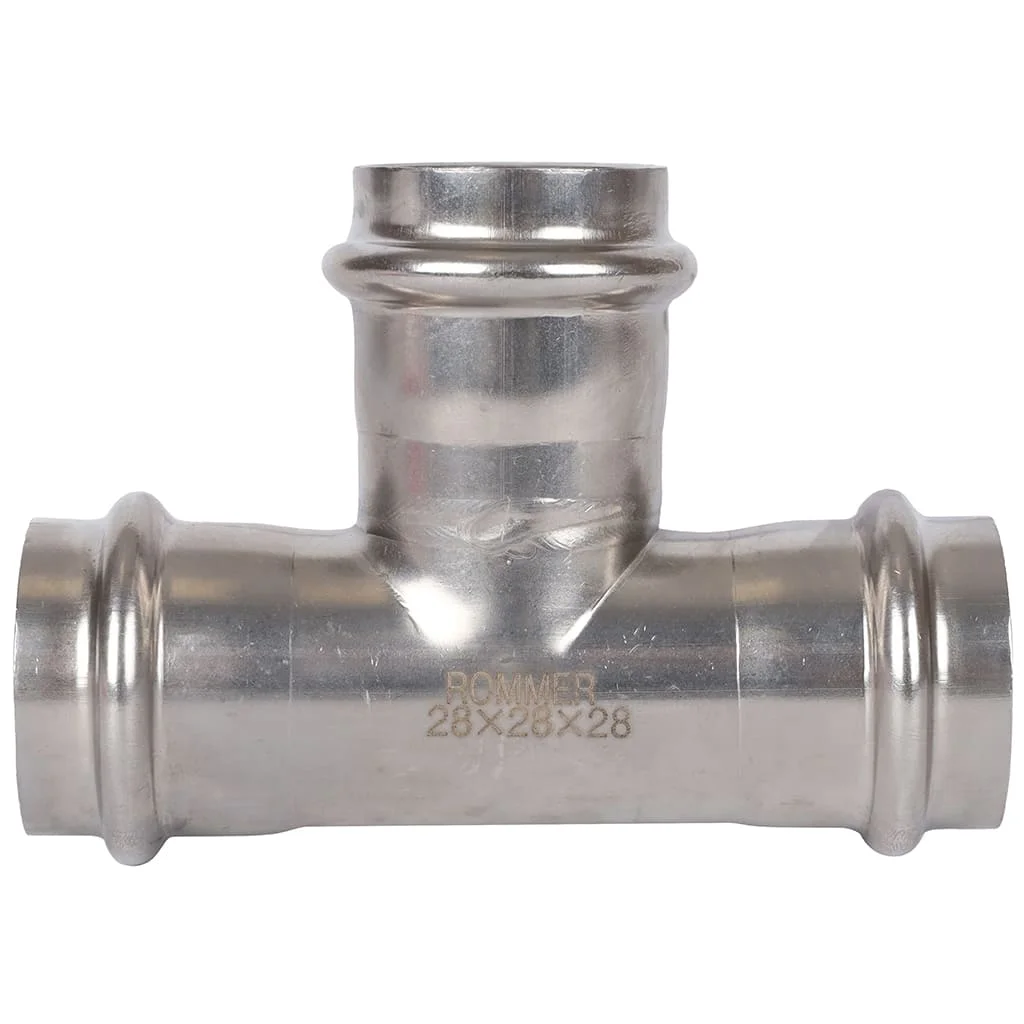 ROMMER RSS-0013-000028 ROMMER Тройник равнопроходной, 28, из нержавеющей стали прессовой ROMMER RSS-0013-000028 ROMMER Тройник равнопроходной, 28, из нержавеющей стали прессовой