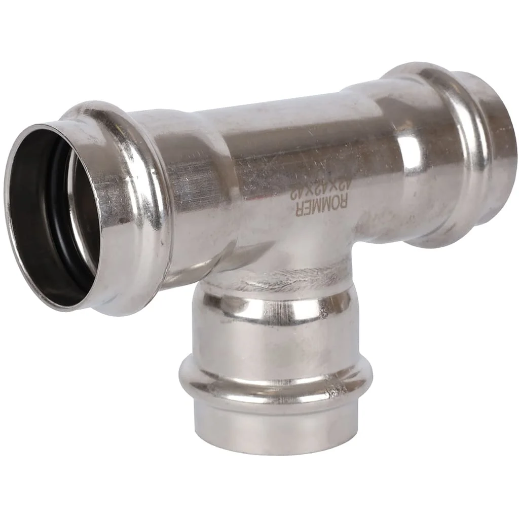ROMMER RSS-0013-000042 ROMMER Тройник равнопроходной, 42, из нержавеющей стали прессовой ROMMER RSS-0013-000042 ROMMER Тройник равнопроходной, 42, из нержавеющей стали прессовой