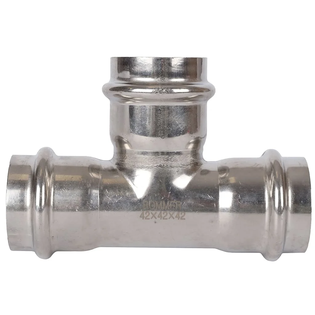 ROMMER RSS-0013-000042 ROMMER Тройник равнопроходной, 42, из нержавеющей стали прессовой ROMMER RSS-0013-000042 ROMMER Тройник равнопроходной, 42, из нержавеющей стали прессовой