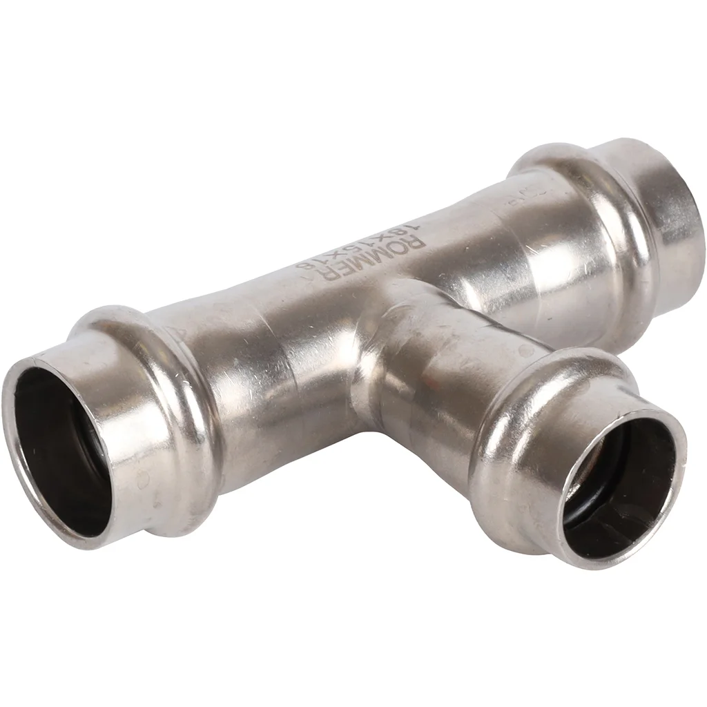 ROMMER RSS-0014-181518 Тройник переходной, 18х15х18, из нержавеющей стали прессовой ROMMER RSS-0014-181518 Тройник переходной, 18х15х18, из нержавеющей стали прессовой