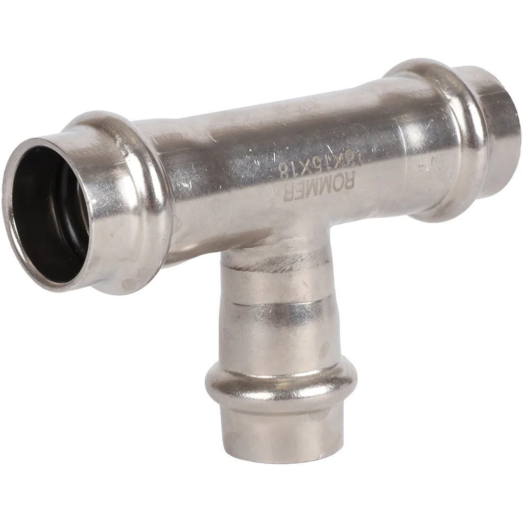 ROMMER RSS-0014-181518 Тройник переходной, 18х15х18, из нержавеющей стали прессовой ROMMER RSS-0014-181518 Тройник переходной, 18х15х18, из нержавеющей стали прессовой