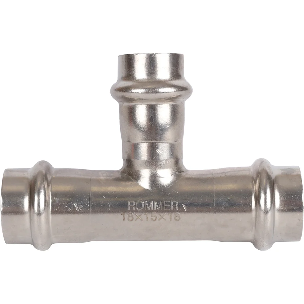 ROMMER RSS-0014-181518 Тройник переходной, 18х15х18, из нержавеющей стали прессовой ROMMER RSS-0014-181518 Тройник переходной, 18х15х18, из нержавеющей стали прессовой