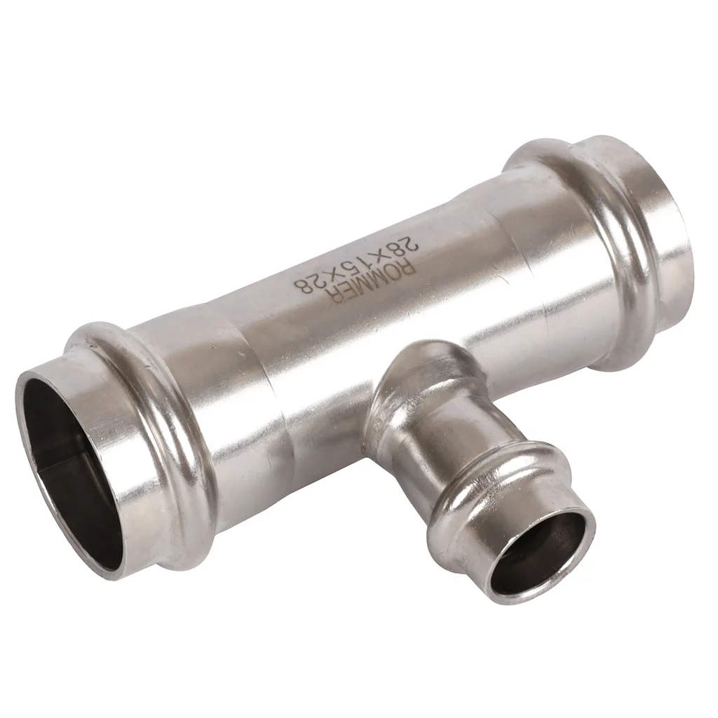 ROMMER RSS-0014-281528 Тройник переходной, 28х15х28, из нержавеющей стали прессовой ROMMER RSS-0014-281528 Тройник переходной, 28х15х28, из нержавеющей стали прессовой