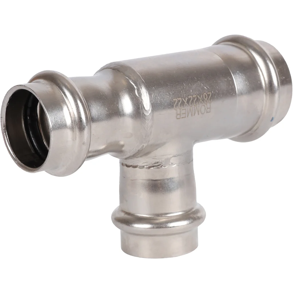 ROMMER RSS-0014-282222 Тройник переходной, 28х22х22, из нержавеющей стали прессовой ROMMER RSS-0014-282222 Тройник переходной, 28х22х22, из нержавеющей стали прессовой