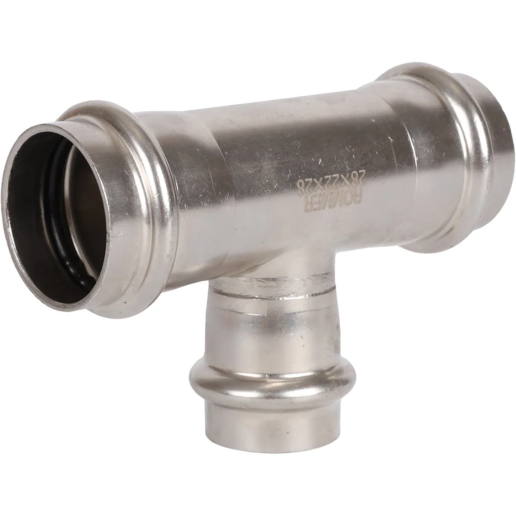 ROMMER RSS-0014-282228 Тройник переходной, 28х22х28, из нержавеющей стали прессовой ROMMER RSS-0014-282228 Тройник переходной, 28х22х28, из нержавеющей стали прессовой