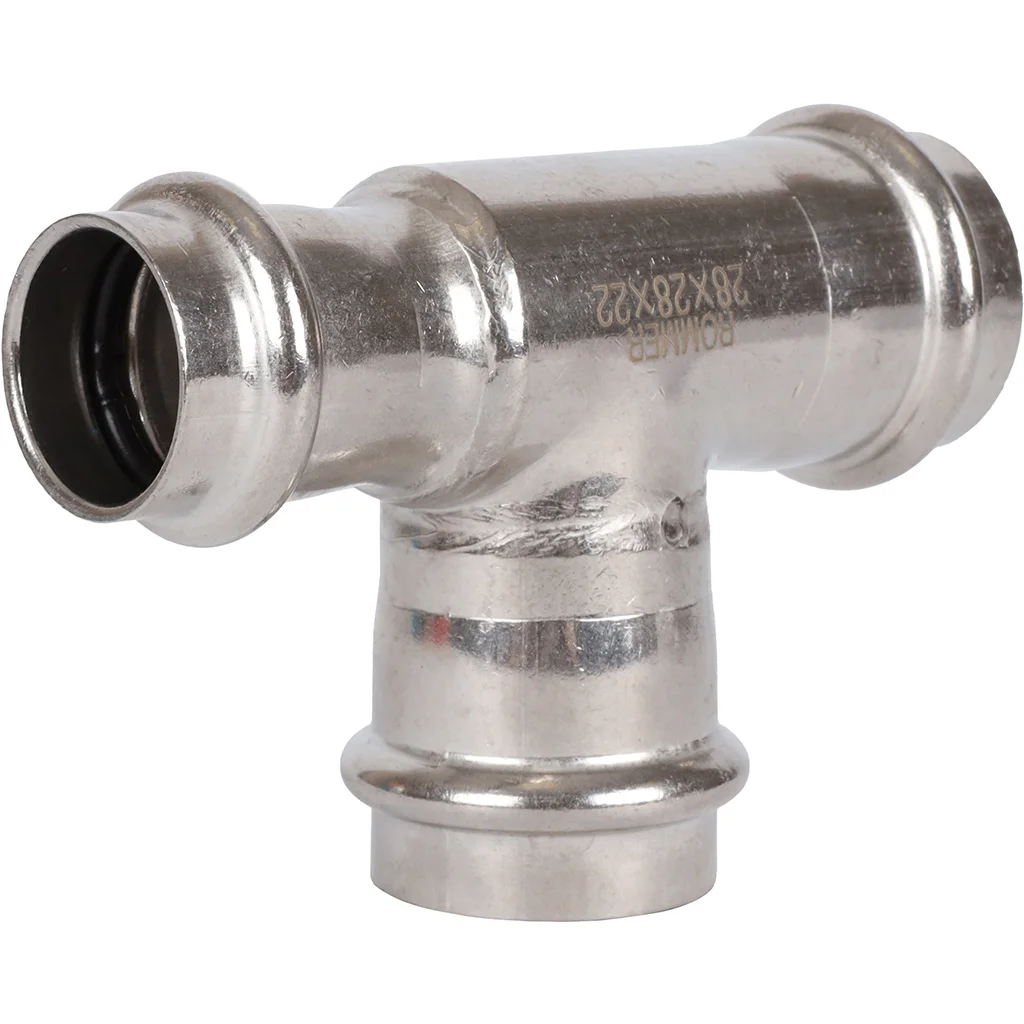 ROMMER RSS-0014-282822 Тройник переходной, 28х28х22, из нержавеющей стали прессовой ROMMER RSS-0014-282822 Тройник переходной, 28х28х22, из нержавеющей стали прессовой