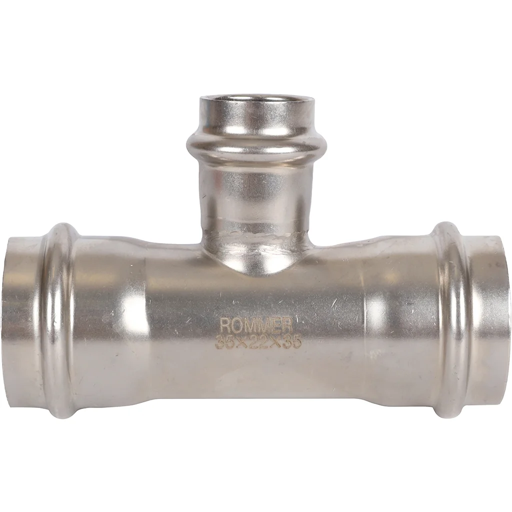 ROMMER RSS-0014-352235 Тройник переходной, 35х22х35, из нержавеющей стали прессовой ROMMER RSS-0014-352235 Тройник переходной, 35х22х35, из нержавеющей стали прессовой