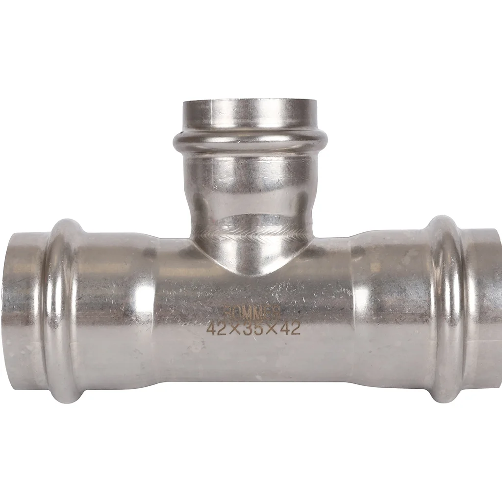 ROMMER RSS-0014-423542 Тройник переходной, 42х35х42, из нержавеющей стали прессовой ROMMER RSS-0014-423542 Тройник переходной, 42х35х42, из нержавеющей стали прессовой