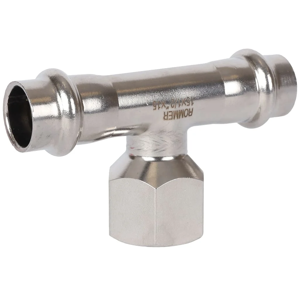 ROMMER RSS-0015-001512 ROMMER Тройник-переходник-ВР, 15х1/2, из нержавеющей стали прессовой ROMMER RSS-0015-001512 ROMMER Тройник-переходник-ВР, 15х1/2, из нержавеющей стали прессовой