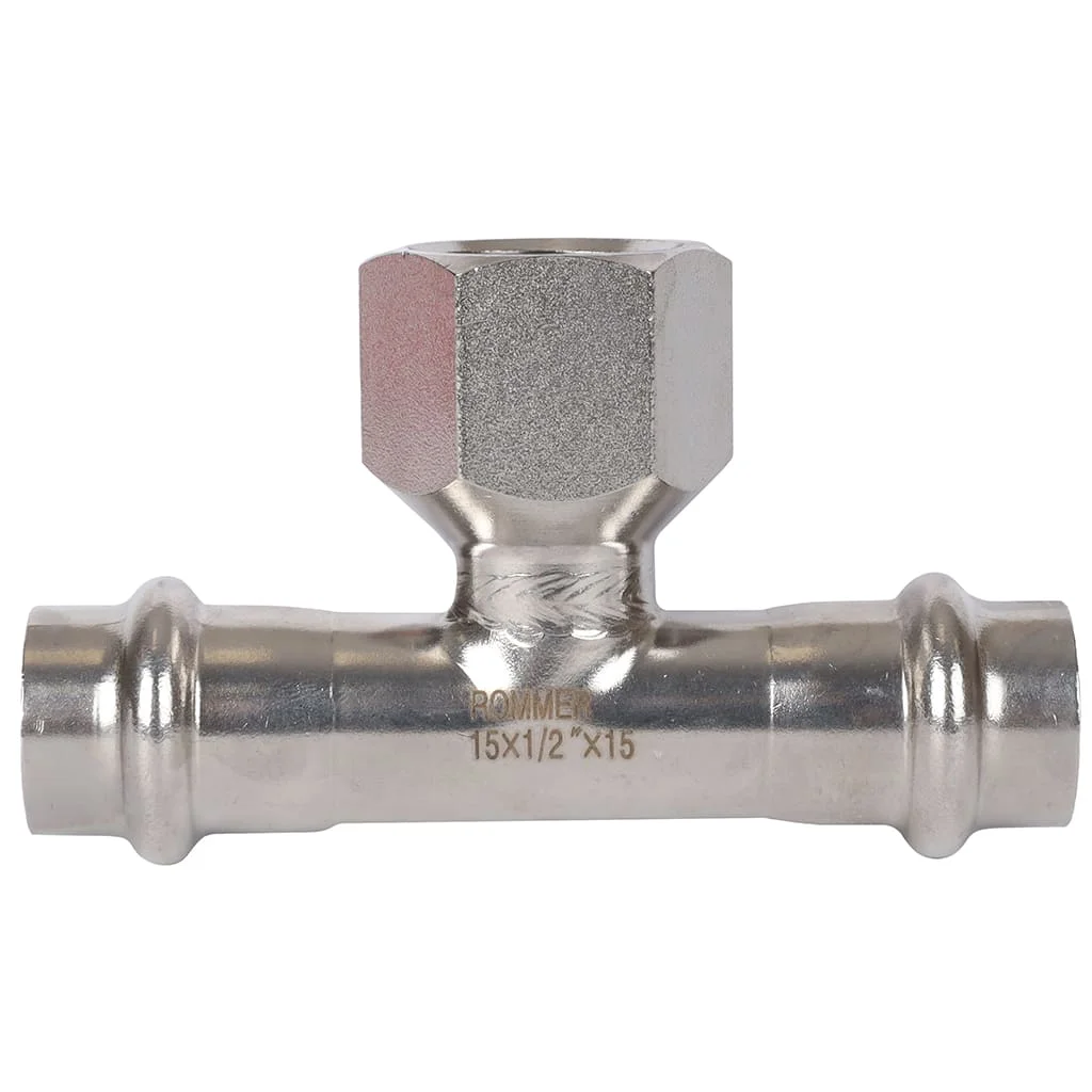 ROMMER RSS-0015-001512 ROMMER Тройник-переходник-ВР, 15х1/2, из нержавеющей стали прессовой ROMMER RSS-0015-001512 ROMMER Тройник-переходник-ВР, 15х1/2, из нержавеющей стали прессовой