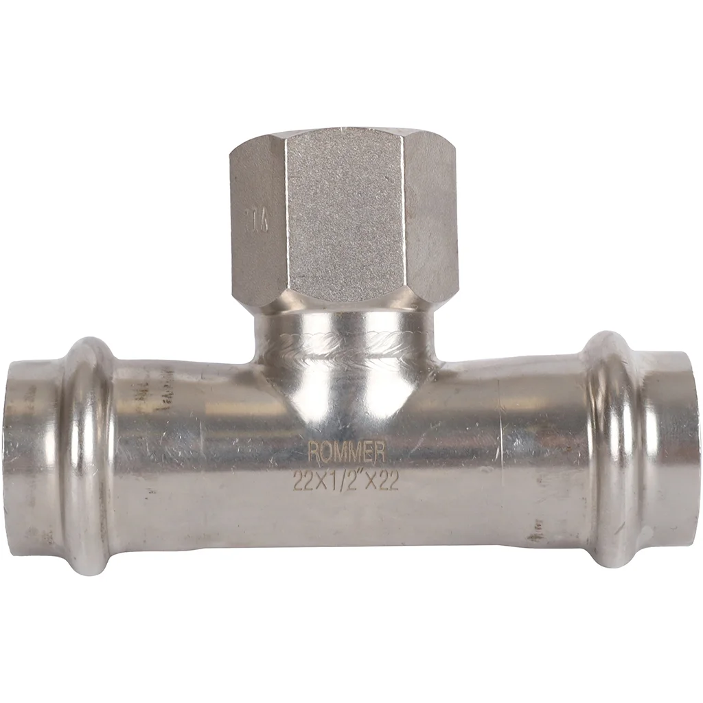 ROMMER RSS-0015-002212 ROMMER Тройник-переходник-ВР, 22х1/2, из нержавеющей стали прессовой ROMMER RSS-0015-002212 ROMMER Тройник-переходник-ВР, 22х1/2, из нержавеющей стали прессовой