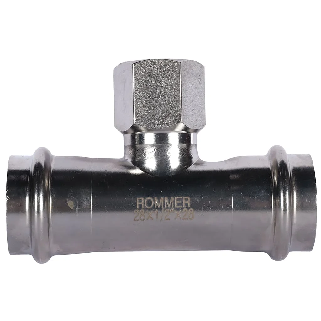 ROMMER RSS-0015-002812 ROMMER Тройник-переходник-ВР, 28х1/2, из нержавеющей стали прессовой ROMMER RSS-0015-002812 ROMMER Тройник-переходник-ВР, 28х1/2, из нержавеющей стали прессовой