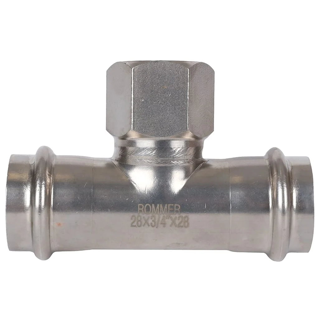 ROMMER RSS-0015-002834 ROMMER Тройник-переходник-ВР, 28х3/4, из нержавеющей стали прессовой ROMMER RSS-0015-002834 ROMMER Тройник-переходник-ВР, 28х3/4, из нержавеющей стали прессовой
