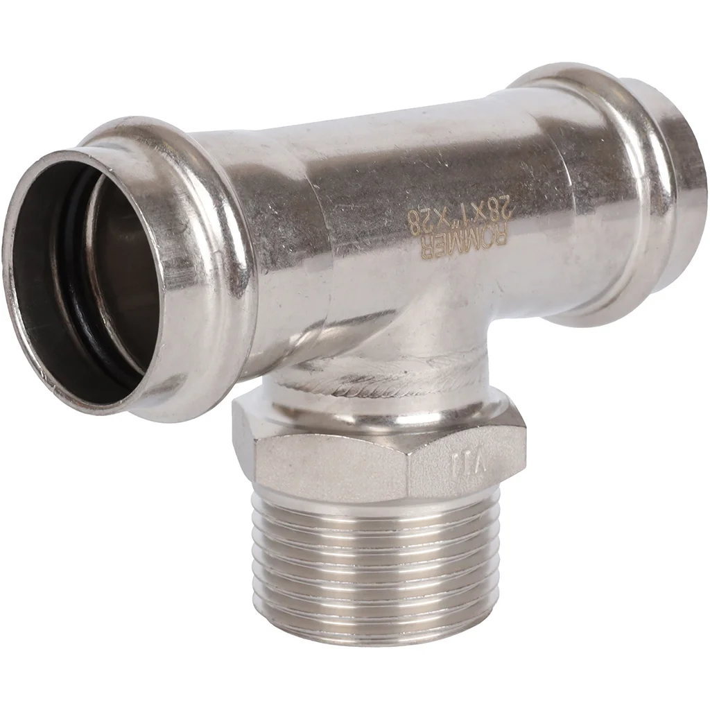 ROMMER RSS-0016-000281 ROMMER Тройник-переходник-НР, 28х1, из нержавеющей стали прессовой ROMMER RSS-0016-000281 ROMMER Тройник-переходник-НР, 28х1, из нержавеющей стали прессовой