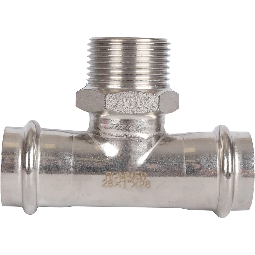 ROMMER RSS-0016-000281 ROMMER Тройник-переходник-НР, 28х1, из нержавеющей стали прессовой ROMMER RSS-0016-000281 ROMMER Тройник-переходник-НР, 28х1, из нержавеющей стали прессовой