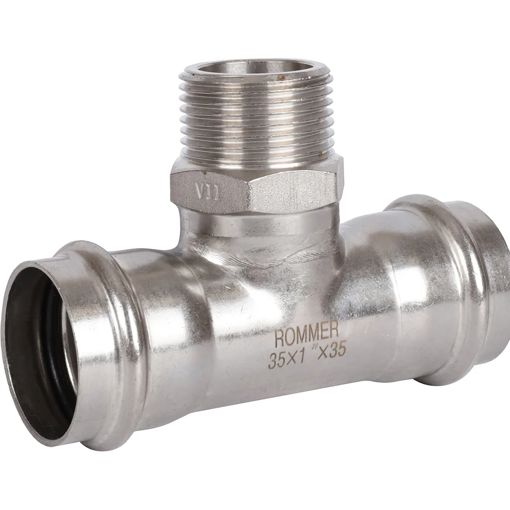 ROMMER RSS-0016-000351 ROMMER Тройник-переходник-НР, 35х1, из нержавеющей стали прессовой ROMMER RSS-0016-000351 ROMMER Тройник-переходник-НР, 35х1, из нержавеющей стали прессовой