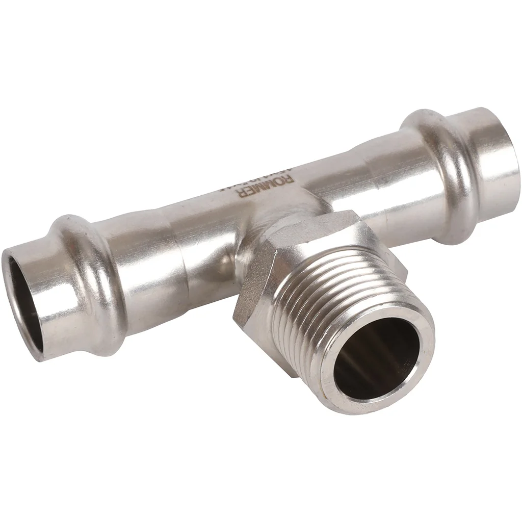 ROMMER RSS-0016-001512 ROMMER Тройник-переходник-НР, 15х1/2, из нержавеющей стали прессовой ROMMER RSS-0016-001512 ROMMER Тройник-переходник-НР, 15х1/2, из нержавеющей стали прессовой