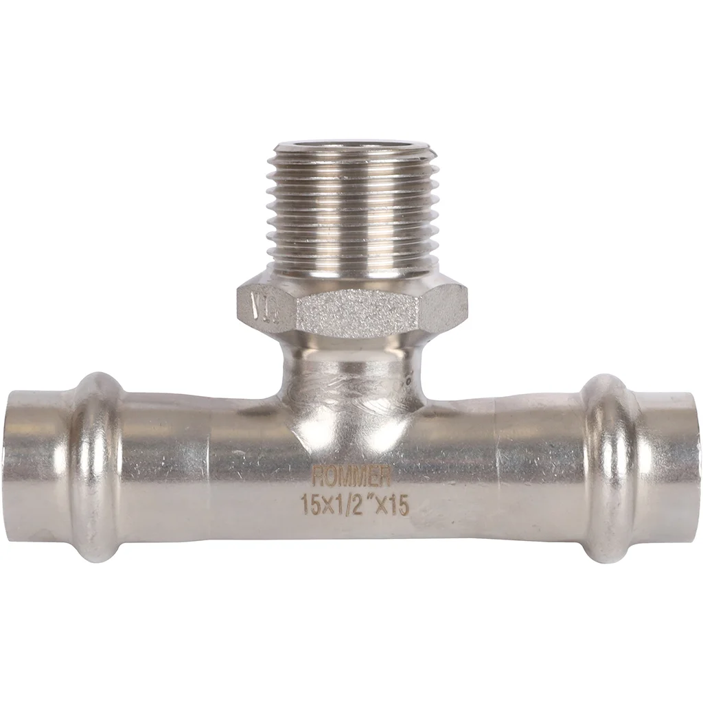 ROMMER RSS-0016-001512 ROMMER Тройник-переходник-НР, 15х1/2, из нержавеющей стали прессовой ROMMER RSS-0016-001512 ROMMER Тройник-переходник-НР, 15х1/2, из нержавеющей стали прессовой