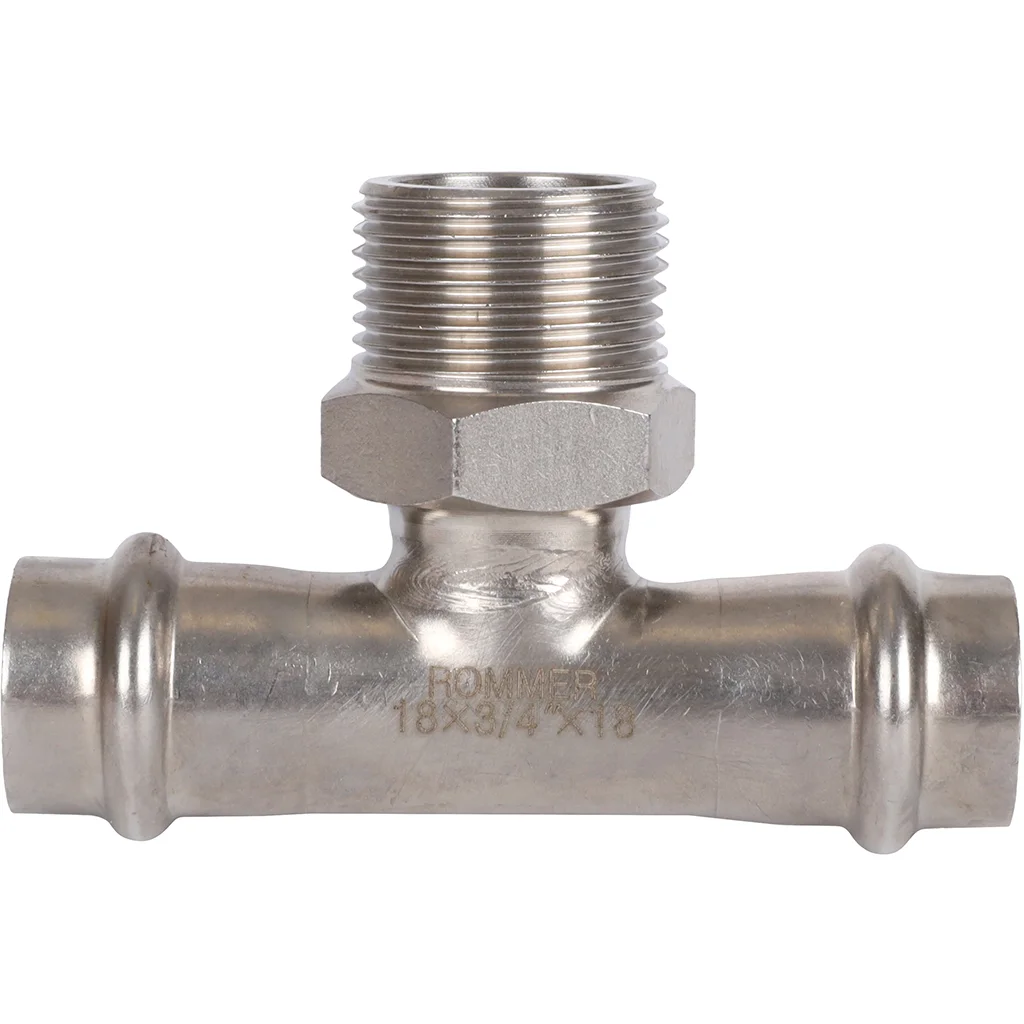 ROMMER RSS-0016-001834 ROMMER Тройник-переходник-НР, 18х3/4, из нержавеющей стали прессовой ROMMER RSS-0016-001834 ROMMER Тройник-переходник-НР, 18х3/4, из нержавеющей стали прессовой