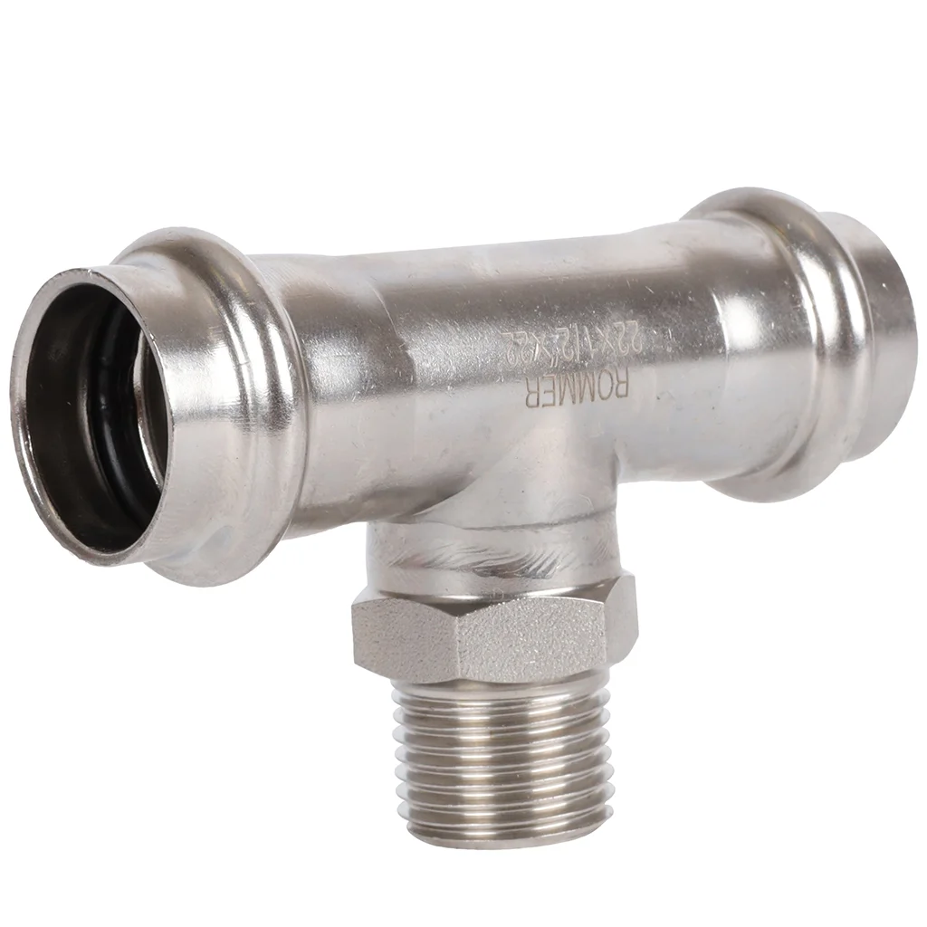 ROMMER RSS-0016-002212 ROMMER Тройник-переходник-НР, 22х1/2, из нержавеющей стали прессовой ROMMER RSS-0016-002212 ROMMER Тройник-переходник-НР, 22х1/2, из нержавеющей стали прессовой
