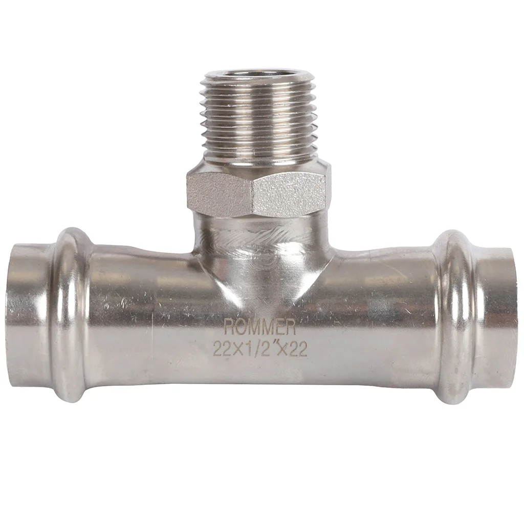 ROMMER RSS-0016-002212 ROMMER Тройник-переходник-НР, 22х1/2, из нержавеющей стали прессовой ROMMER RSS-0016-002212 ROMMER Тройник-переходник-НР, 22х1/2, из нержавеющей стали прессовой