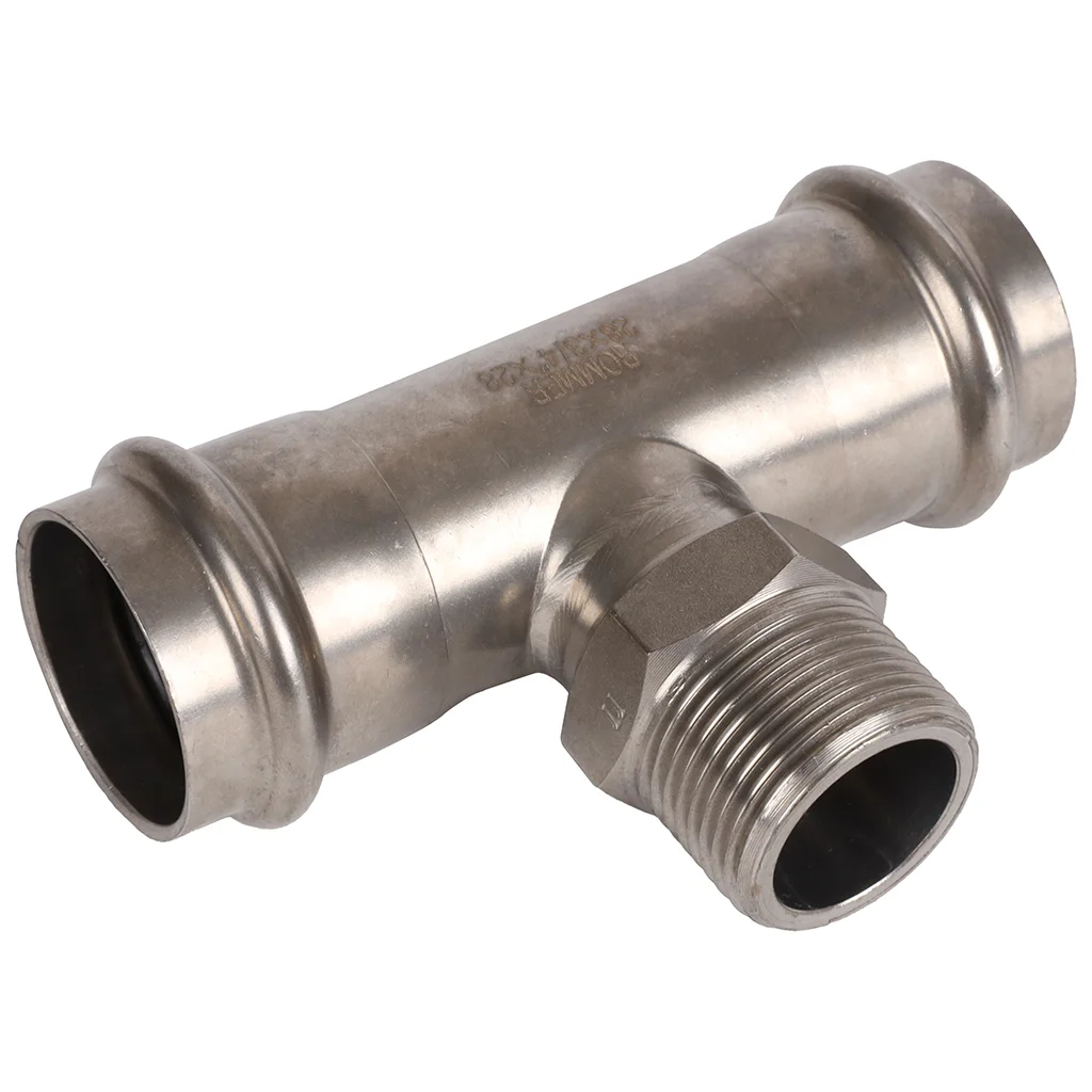 ROMMER RSS-0016-002834 ROMMER Тройник-переходник-НР, 28х3/4, из нержавеющей стали прессовой ROMMER RSS-0016-002834 ROMMER Тройник-переходник-НР, 28х3/4, из нержавеющей стали прессовой