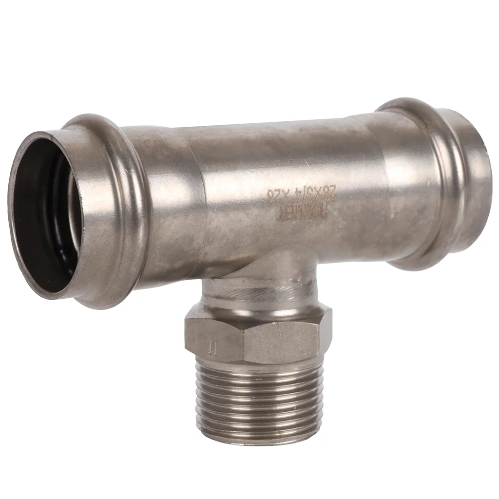 ROMMER RSS-0016-002834 ROMMER Тройник-переходник-НР, 28х3/4, из нержавеющей стали прессовой ROMMER RSS-0016-002834 ROMMER Тройник-переходник-НР, 28х3/4, из нержавеющей стали прессовой