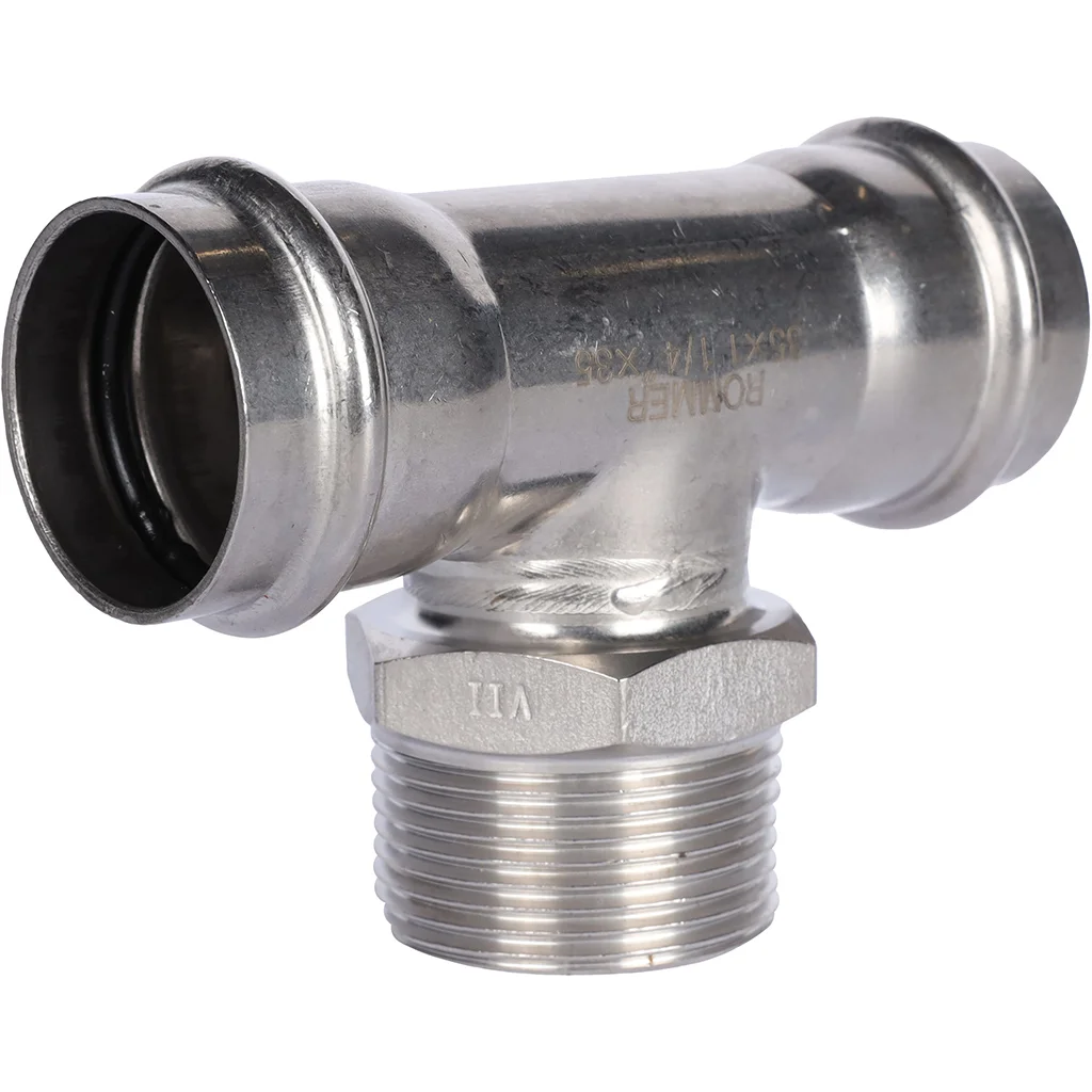 ROMMER RSS-0016-035114 ROMMER Тройник-переходник-НР, 35х1 1/4, из нержавеющей стали прессовой ROMMER RSS-0016-035114 ROMMER Тройник-переходник-НР, 35х1 1/4, из нержавеющей стали прессовой
