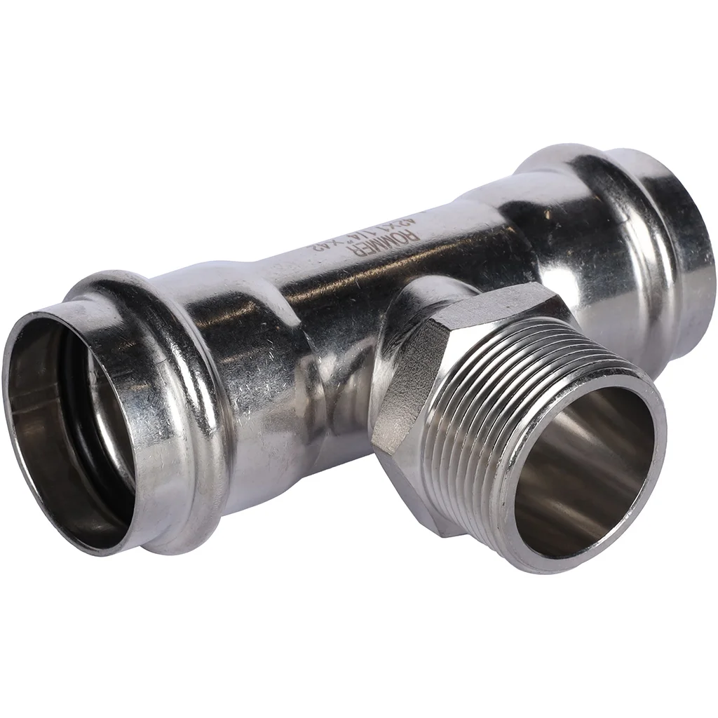 ROMMER RSS-0016-042114 ROMMER Тройник-переходник-НР, 42х1 1/4, из нержавеющей стали прессовой ROMMER RSS-0016-042114 ROMMER Тройник-переходник-НР, 42х1 1/4, из нержавеющей стали прессовой