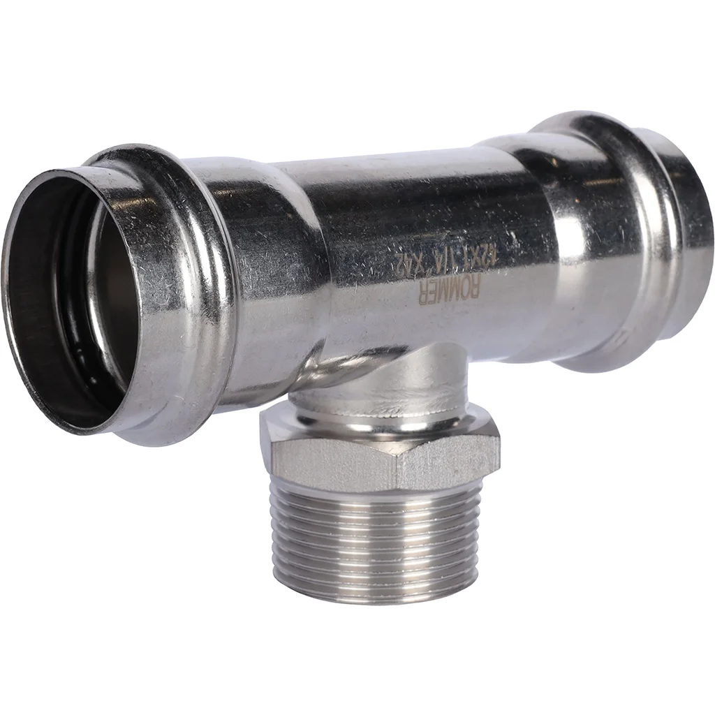ROMMER RSS-0016-042114 ROMMER Тройник-переходник-НР, 42х1 1/4, из нержавеющей стали прессовой ROMMER RSS-0016-042114 ROMMER Тройник-переходник-НР, 42х1 1/4, из нержавеющей стали прессовой