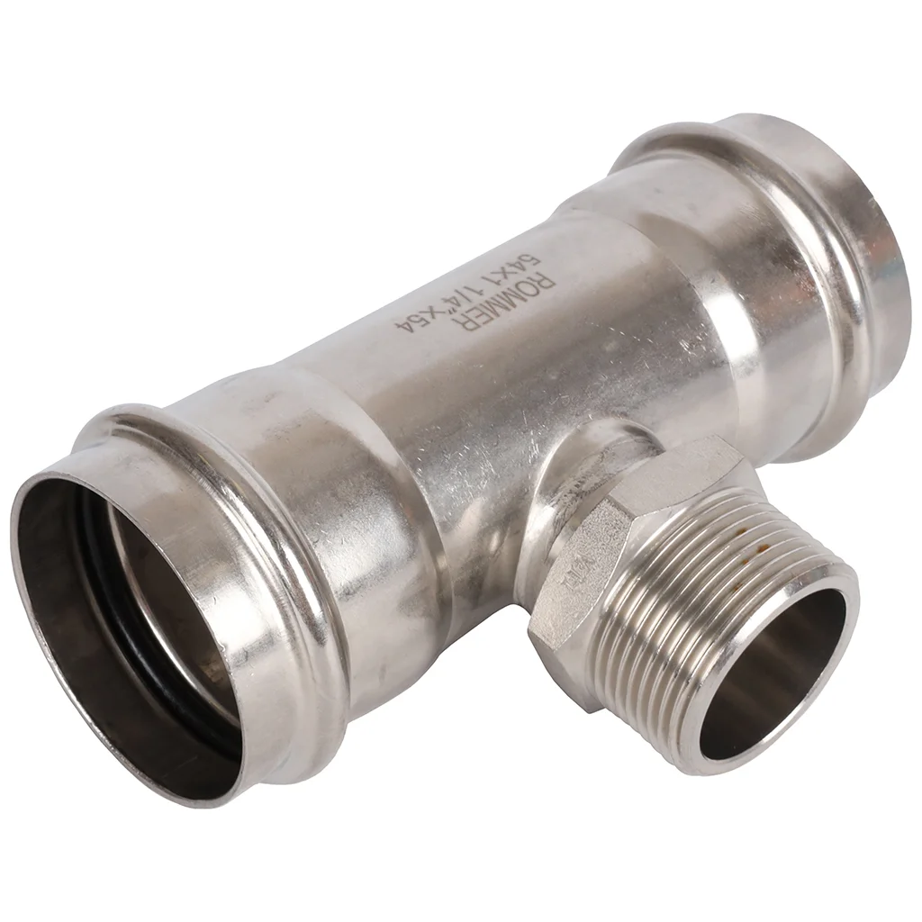 ROMMER RSS-0016-054114 ROMMER Тройник-переходник-НР, 54х1 1/4, из нержавеющей стали прессовой ROMMER RSS-0016-054114 ROMMER Тройник-переходник-НР, 54х1 1/4, из нержавеющей стали прессовой