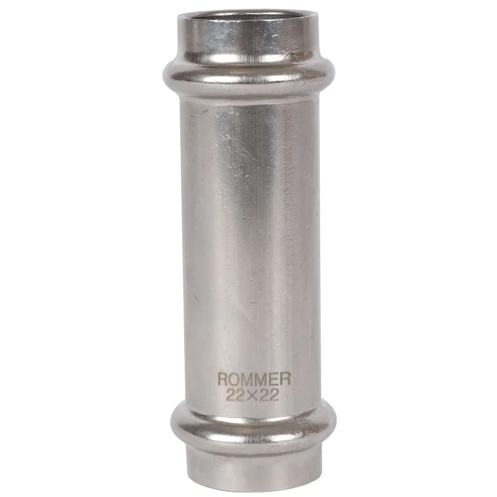 ROMMER RSS-0017-000022 Муфта равнопроходная, 22, из нержавеющей стали прессовой