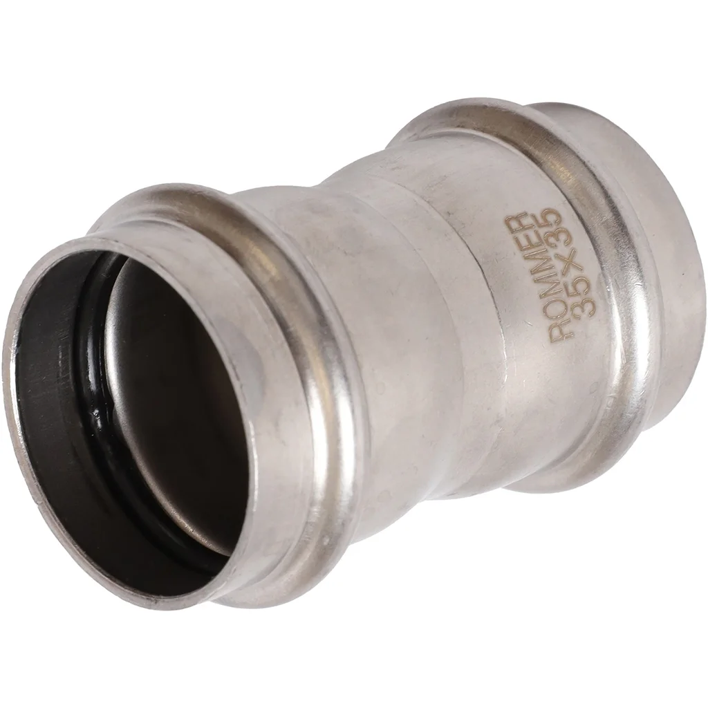 ROMMER RSS-0017-000035 Муфта равнопроходная, 35, из нержавеющей стали прессовой ROMMER RSS-0017-000035 Муфта равнопроходная, 35, из нержавеющей стали прессовой