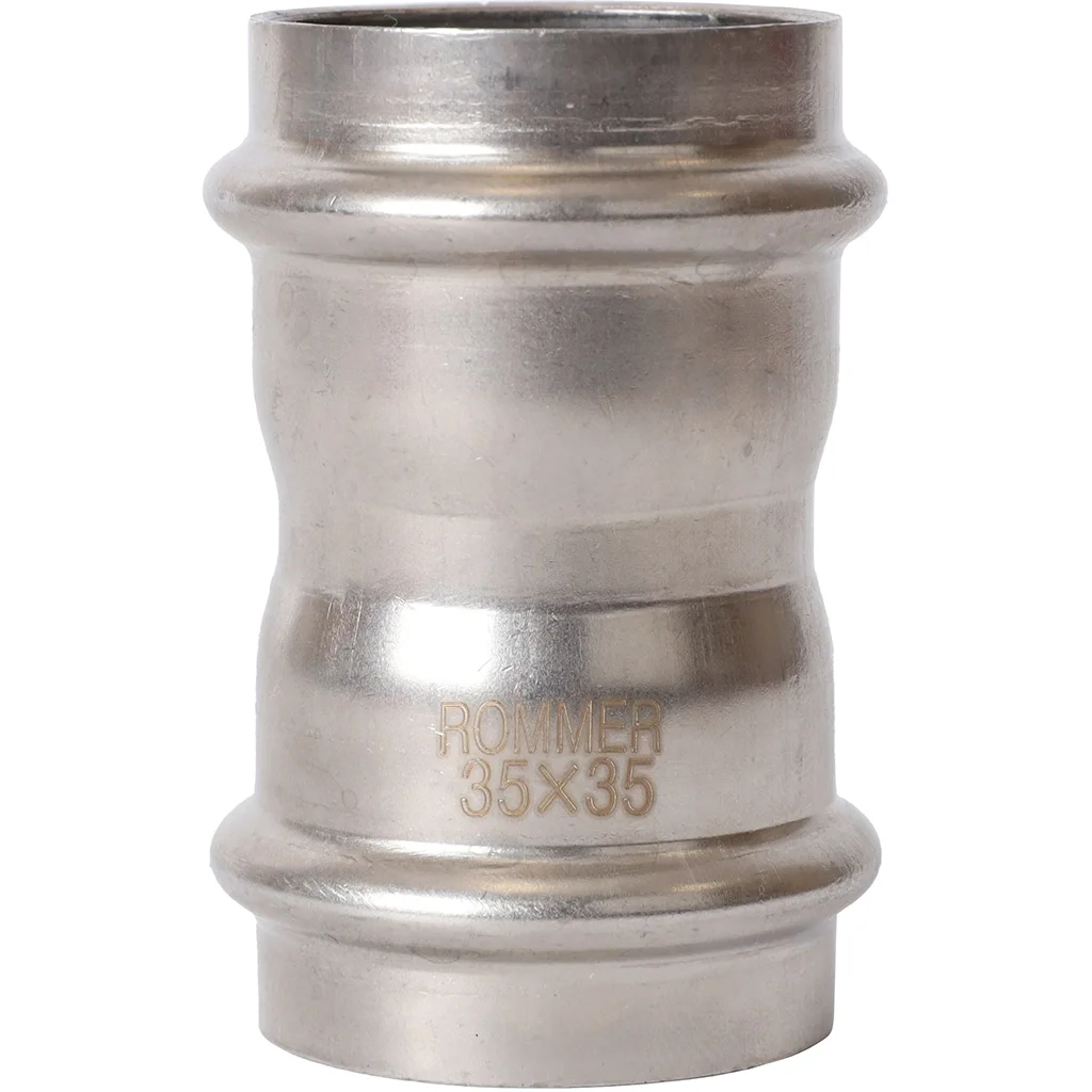 ROMMER RSS-0017-000035 Муфта равнопроходная, 35, из нержавеющей стали прессовой ROMMER RSS-0017-000035 Муфта равнопроходная, 35, из нержавеющей стали прессовой