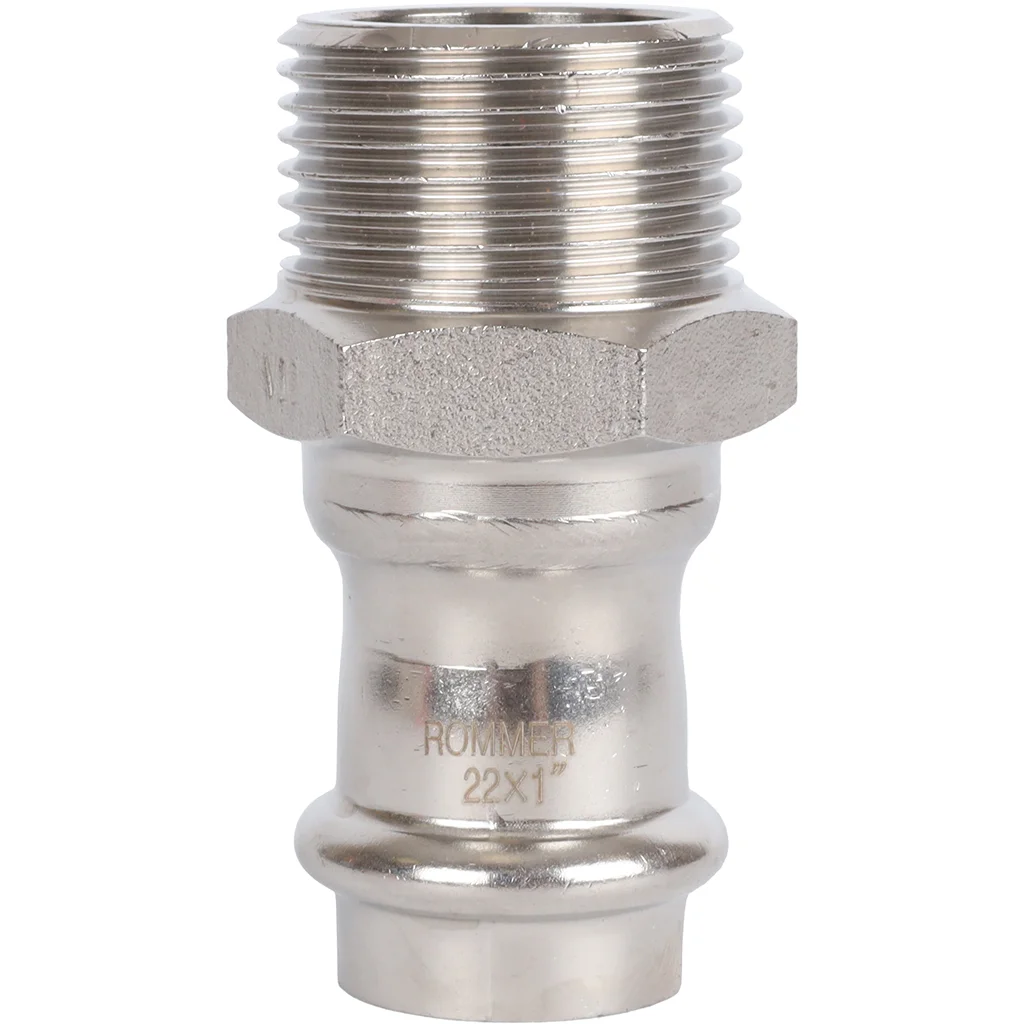 ROMMER RSS-0021-000221 ROMMER Переходник-НР, 22х1, из нержавеющей стали прессовой ROMMER RSS-0021-000221 ROMMER Переходник-НР, 22х1, из нержавеющей стали прессовой